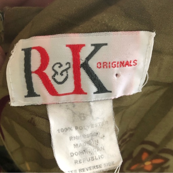 R&K Originals|Vintage tropical floral maxi dress with side buttons & side slit• - Picture 10 of 13